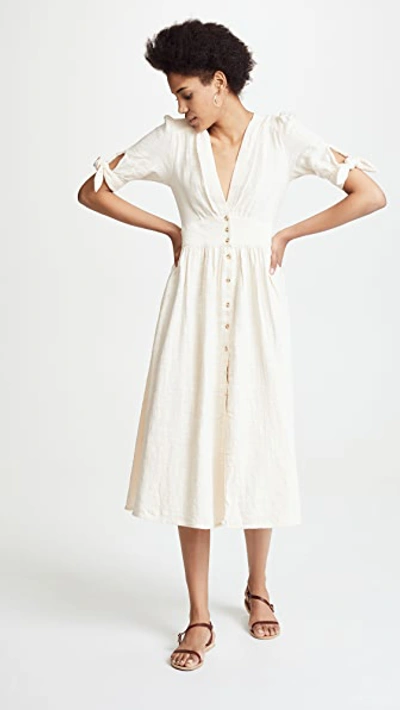 Free People Love Of My Life Midi Shirtdress In Ivory