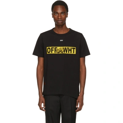 Off-white Logo-print Crew-neck Cotton T-shirt In Black