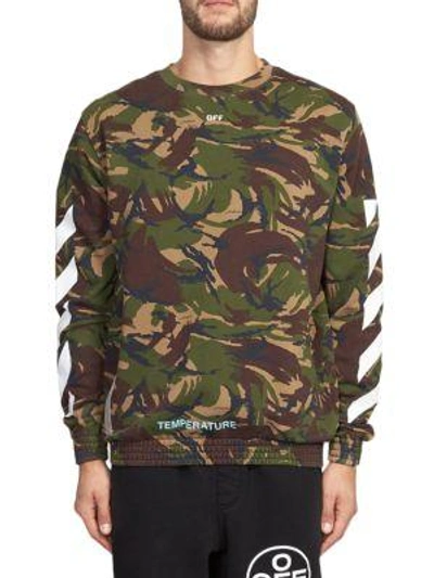 Off-white Printed Loopback Cotton-jersey Sweatshirt In Camo