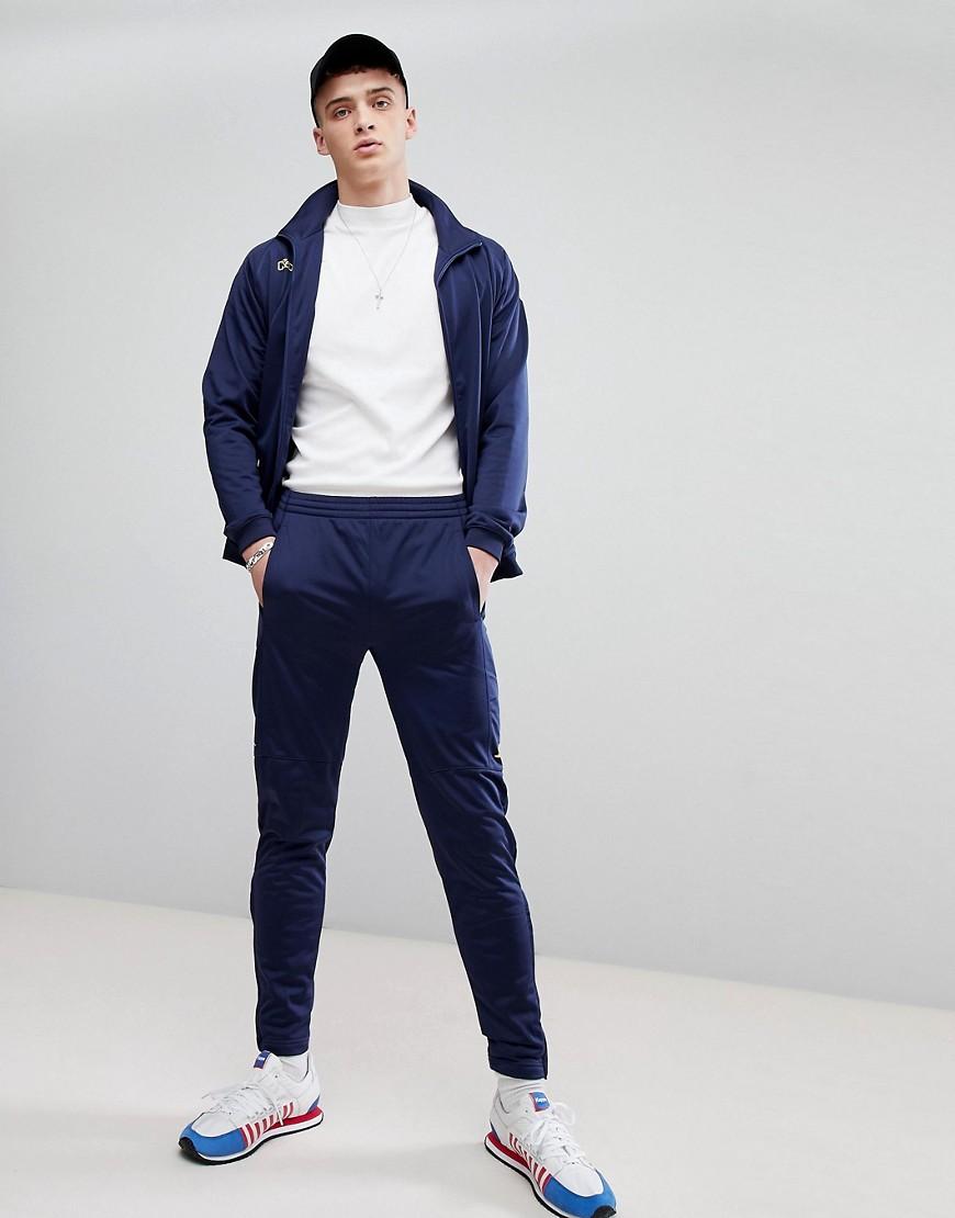 dark blue kappa tracksuit