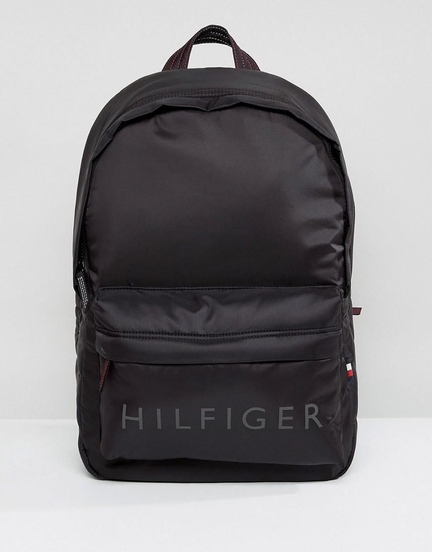 Tommy Hilfiger Light Nylon Logo Backpack In Black Black ModeSens