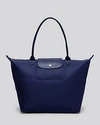 Longchamp Le Pliage Neo Large Nylon Tote In Navy/silver