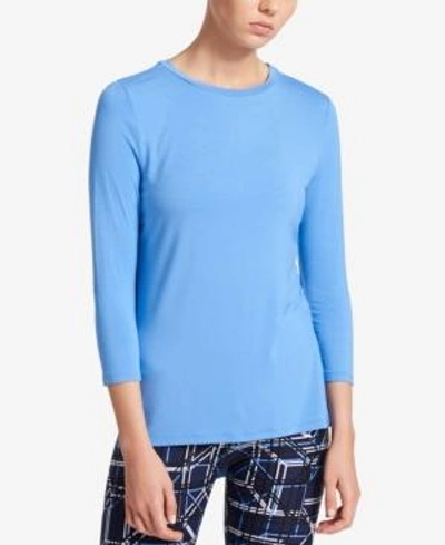 Dkny Sport High-low Top In Light Blue