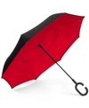 Shedrain Reversible Open Umbrella In Black/red