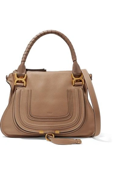 Chloé Marcie Medium Textured-leather Tote In Brown