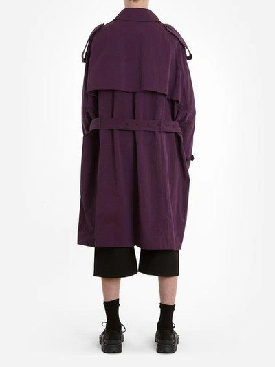 Raf Simons Men's Purple Trenchcoat In Runway Piece