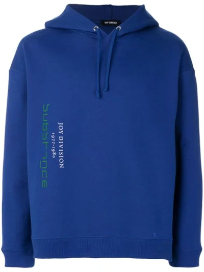 Raf Simons Oversized Joy Division Hoodie In Electric Blue