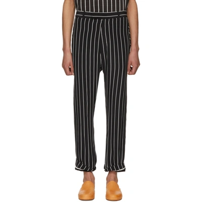 Haider Ackermann Black & White Silk Anatase Classic Trousers In Runway Piece