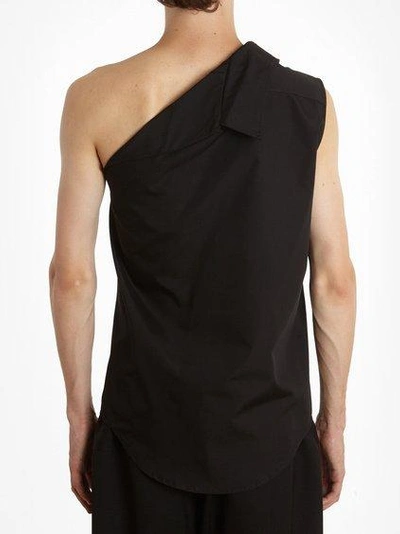 Raf Simons Men s Black One Shoulder Shirt In Runway Piece ModeSens