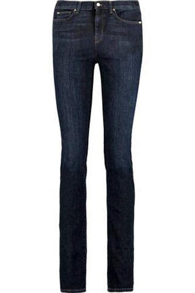 7 For All Mankind Woman Mid-rise Straight-leg Jeans Dark Denim | ModeSens