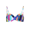 Diane Von Furstenberg Striped Underwired Bikini Top In Azure
