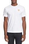 Comme Des Garçons Gold Heart Crewneck Tee In White