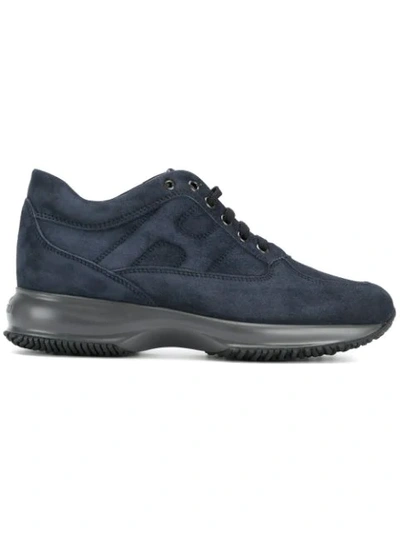 Hogan Dark Blue Suede Interactive Sneakers