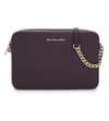 Michael Michael Kors Jet Set Leather Cross-body Bag In Damson