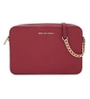 Michael Michael Kors Jet Set Leather Cross-body Bag In Cranberry