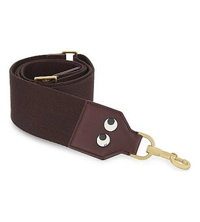 Anya Hindmarch Build-a-bag Leather Bag Strap In Burgundy Nastro