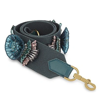 Anya Hindmarch Build-a-bag Leather Bag Strap In Dark Teal Nastro