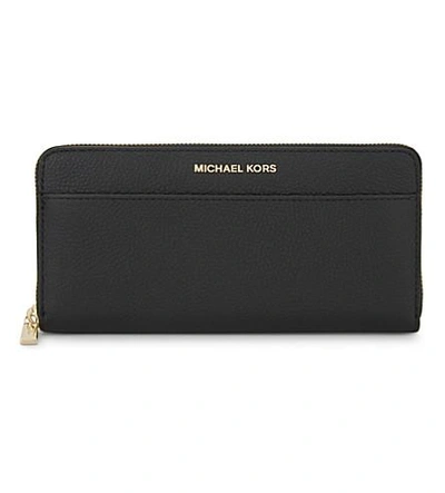 Michael Michael Kors Mercer Continental Leather Wallet In Black