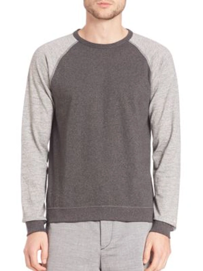 Rag & Bone Color Block Raglan Sleeve Sweatshirt In Pewter
