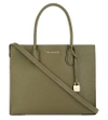 Michael Michael Kors Mercer Large Grained Leather Tote Bag In Olive