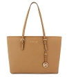 Michael Michael Kors Jet Set Travel Medium Leather Tote In Acorn