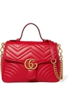 Gucci Gg Marmont Small Quilted Leather Shoulder Bag In Red