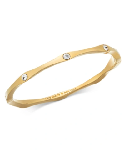 Kate Spade Heavy Metals Wave Bangle In Clear/gold