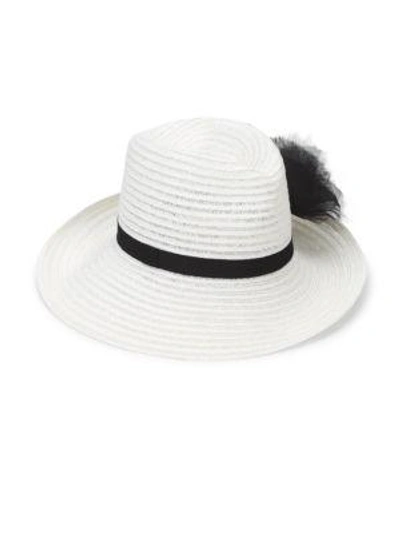 Eugenia Kim Dita Asymmetrical Bow Straw Hat In White
