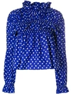 Marni Printed Cotton Top In Blue