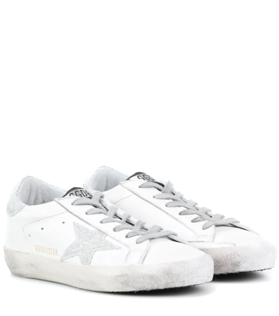 Golden Goose Superstar White Leather Sneakers With Crystals