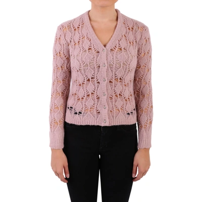 Blugirl Crochet Knit Cardigan In Blush