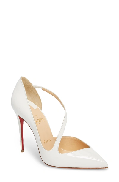 Christian Louboutin Jumping Asymmetric Red Sole Pump In Latte