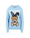 Moschino Playboy Bunny Logo Sweater In Sky Blue