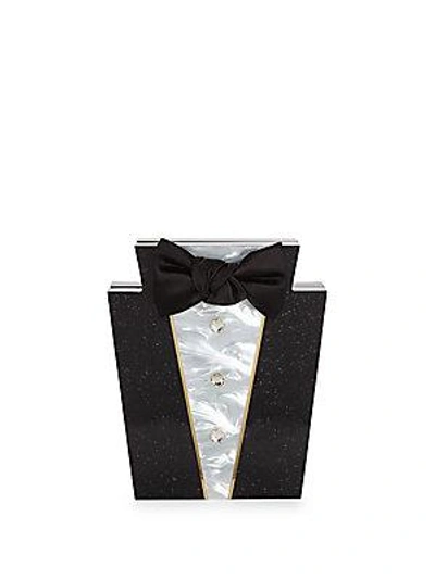 Charlotte Olympia Crystal-embellished Clutch In Black