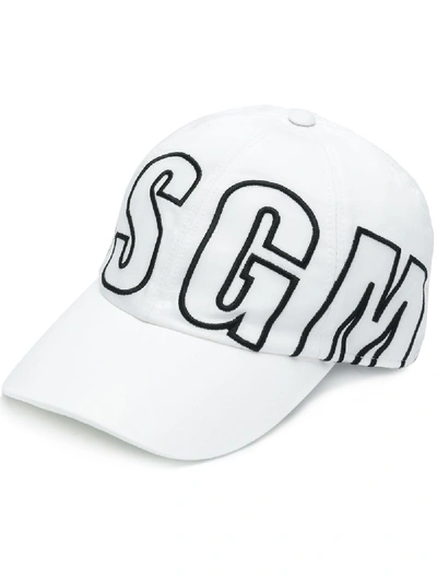 Msgm Logo Baseball Cap In White