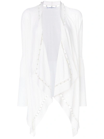 Givenchy Pearl Embellished Waterfall Cardigan - White