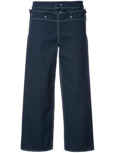 Harvey Faircloth Sailor Cropped Trousers In Blue