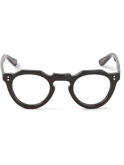 Lesca Round Glasses In Black