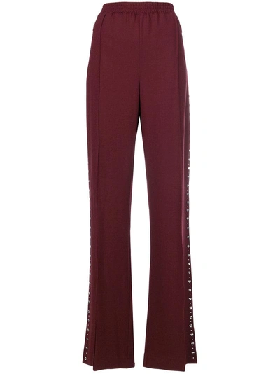Area Pleated Studded Trousers In Red