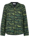 Amir Slama Wave Print Hoodie In Green