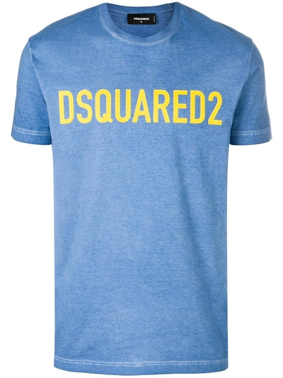 Dsquared2 Logo Print T-shirt In Light Blue
