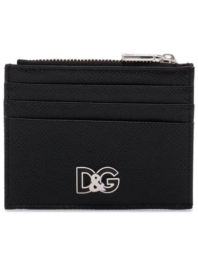 Dolce & Gabbana Metal Logo Cardholder In Black