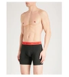 Calvin Klein Pack Of Three Slim-fit Stretch-cotton Trunks In Gry Blu Red