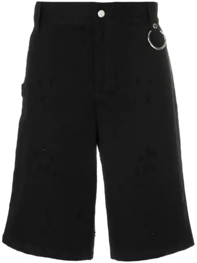 Givenchy Distressed Effect Bermuda Shorts In Black