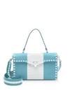 Valentino Garavani Studded Leather Crossbody Bag In Blue