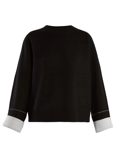 Proenza Schouler Crew-neck Cotton-blend Cropped Sweater In 00200 Black