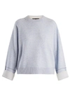 Proenza Schouler Crew-neck Cotton-blend Cropped Sweater In Light Blue