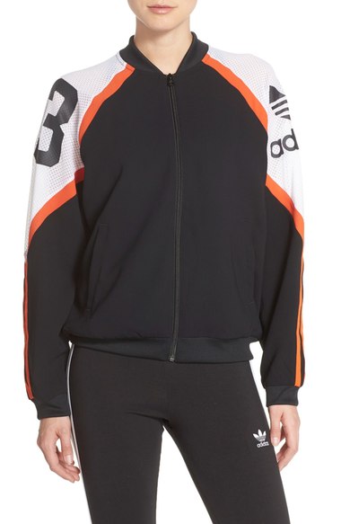 adidas black and orange jacket