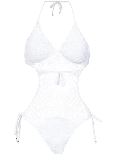 Amir Slama Knit Sling Bikini - White In White