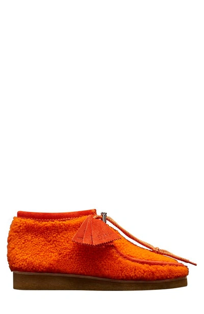 Moncler X Clarks® Originals Wallabee Genuine Shearling Chukka Boot In Orange